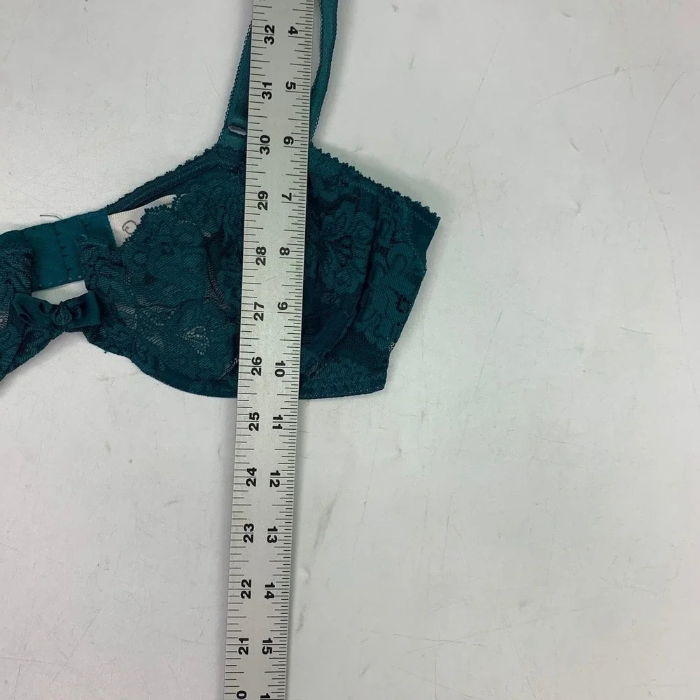 Oscar de la Renta Vintage Floral Lace Underwire Balconette Sheer Mesh Bra SZ 36B